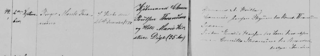 Birger Monk Thranum, kirkebogen for Viborg sogn, dåb 26-12-1877