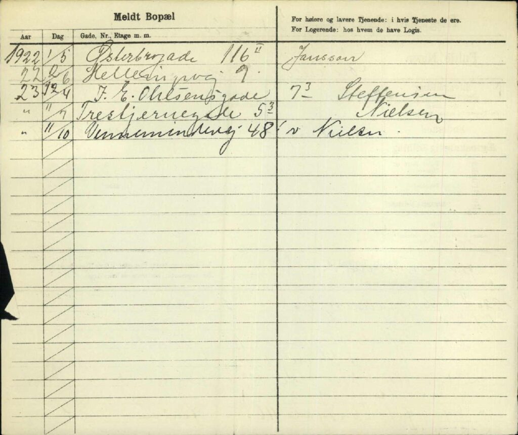 Ellen Marie Jørgensen, registreringsblad, side 2